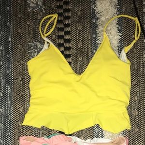 Kortni Jeane Yellow Scoop Back Swim Top